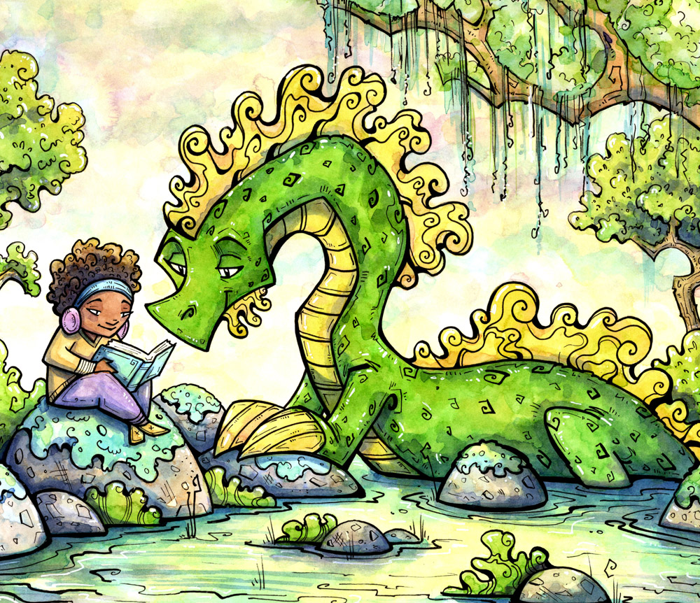 dragon reading