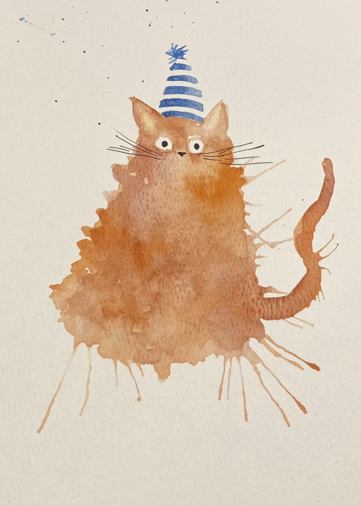 watercolor cat