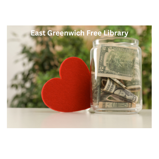 Red heart next to donation jar of US dollars