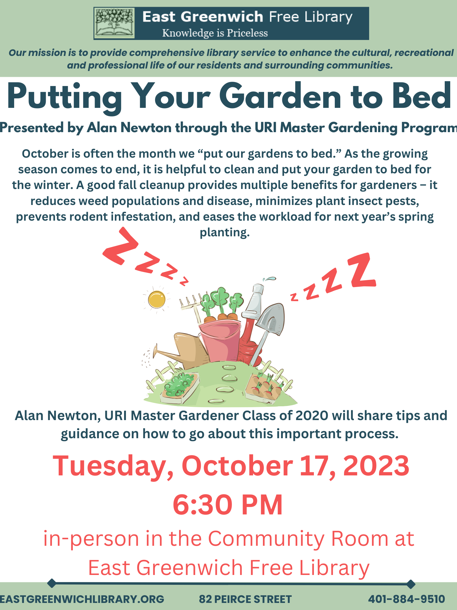 Putting Your Garden to Bed program flyer